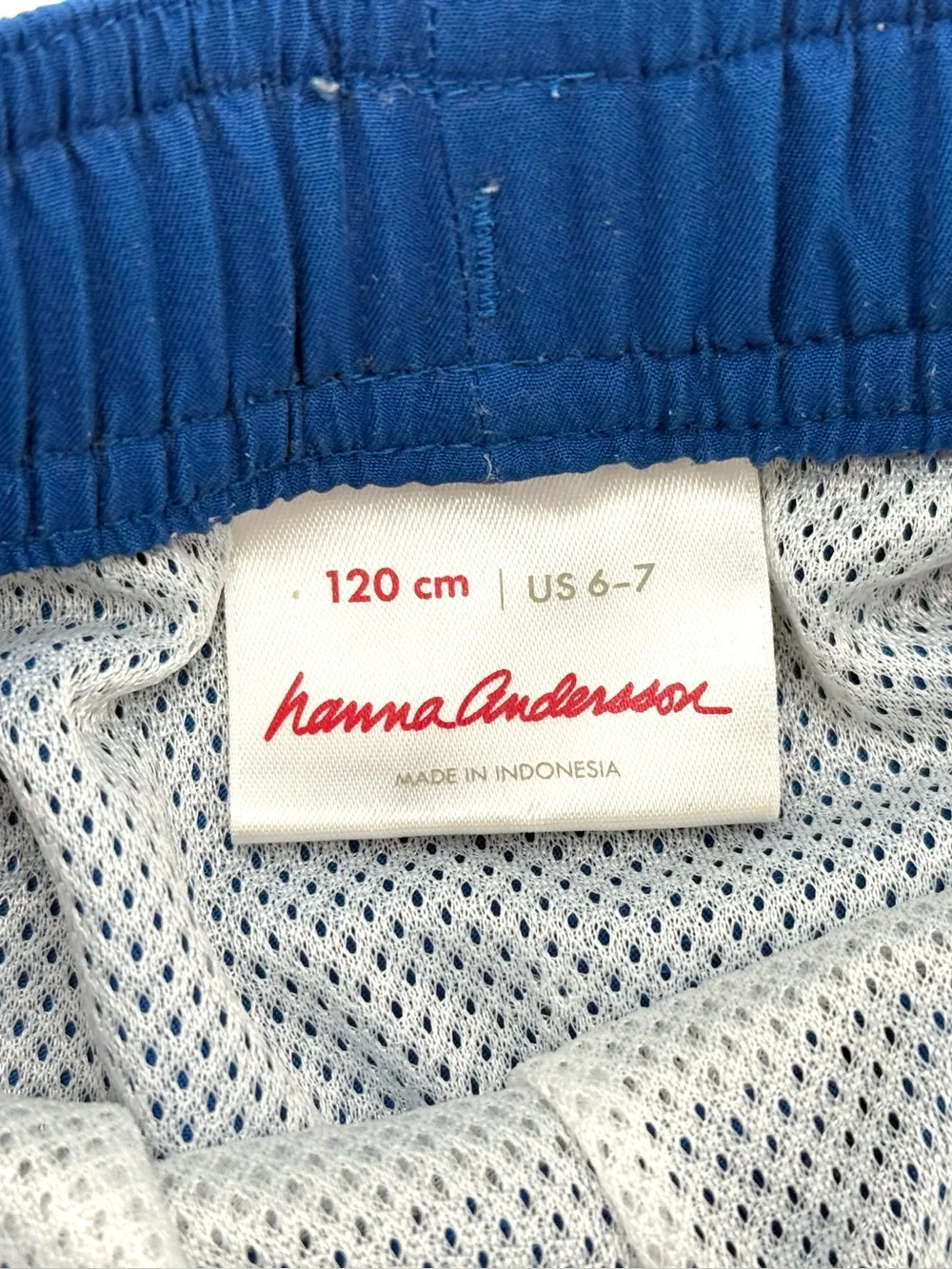 EUC Hanna Andersson Little Boys Rainbow Stripes Swim Trunks / Shorts in Blue 6-7